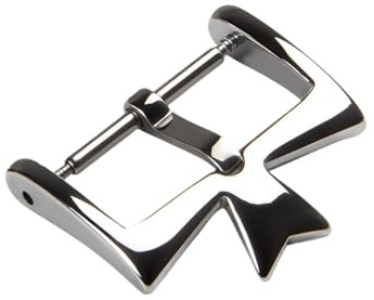 ROUREOX Fibbia Orologio in Acciaio Inox - Chiusura Ardiglione Stile Croce di Malta per Vacheron Constantin-Argento 16mm
