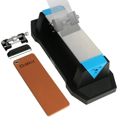 Diamond Sharpening Stone, Larger Knife Sharpener, 360/600/1000 Grit Whetstone Knife Sharpener Kit with Honing Guide, Angle Guide, Leather Strop for Kitchen Knives, Chisels, Tools, Outdoor Gear