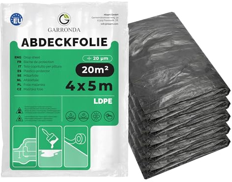 Garronda 5 Stück 4x5 m Abdeckfolie Malerfolie Abdeckplane 20µ GD-0222