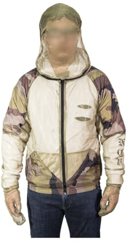 HEMOTON Ensemble Anti-insectes Veste, Pantalon et Moufles 3 Pièces en Maille Ultrafine Taille Ajustable, Protection Unisexe Randonnée Pêche