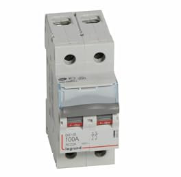 406449 Interrupteur sectionneur bipolaire 2P 400V - 100A - 2 modules - Bornes à vis Legrand DX³-IS