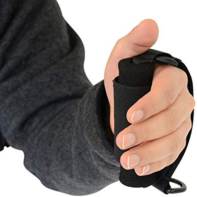 Sammons Preston Universal Holder Strap for Elderly, Hand Cuff with Pocket for Holding Cutlery, Pens, Toothbrushes, & Daily Living Tools, Adjustable Velcro Implement Holder for Weak Grip and Arthritis