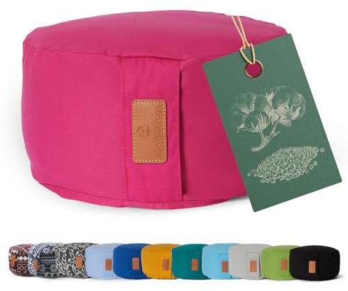 #DoYourYoga rundes Yogabolster 30cm x 15cm | Waschbarer Bezug |gefüllt mit Bio-Dinkelspelz (KBA) oder Bio-Buchweizenschalen (KBA) | Yoga Kissen für Yin Yoga & Meditation