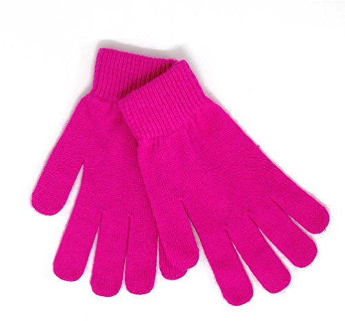 iMongol-Pure Cashmere ladies gloves Women Full Fingers Gloves - gloves knitted (Pink)