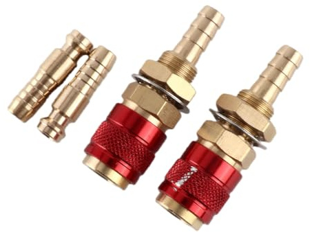 2pcs 8mm Water Cooled & Gas Adapter Quick Hose Connector Fitting for TIG Welding Torch