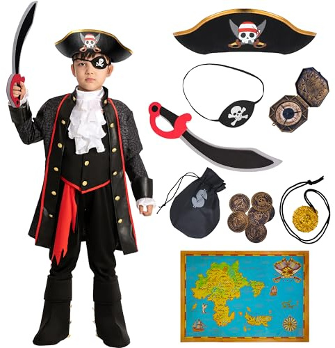 Spooktacular Creations Piratenkostüm für Kinder Jungen Halloween-Dress Up, Faschingskostüm für Weihnachten, Karneval