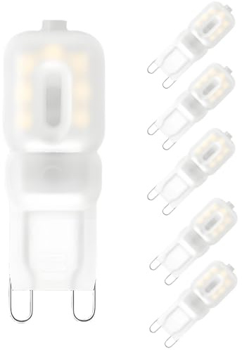 3W G9 LED Lampe, 300 Lumen, 6000K Kaltweiß Kein Flackern LED Leuchtmittel, Nicht Dimmbar, 360 Grad Winkel, AC 220-240V, Ersatz 30W G9 Halogenlampe, 6er Pack