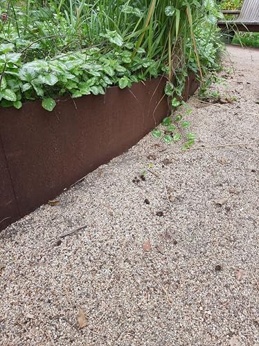 14 cm hoch Rasenkante Stahl Edelrost Mähkante Metall Beeteinfassung 1 Meter Stücke