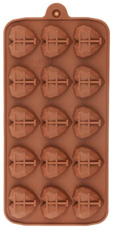 Selecto Bake 1 Pack Chocolate Silicone Dessert Mould 15 Cavity 3D Diamond Heart Shape Mould