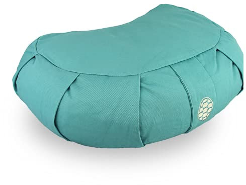TORTUGA - Yogakissen Meditationskissen Zafu Caspio - Sitzhöhe 15cm - Nachhaltige Buchweizensamenfüllung - Abnehmbarer und leicht waschbarer Bezug - komfortable & entspannte Meditation (blau)