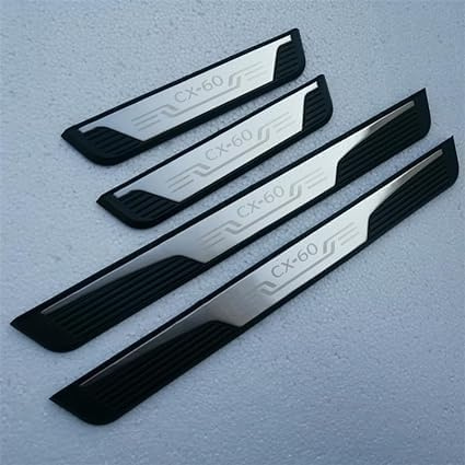 Ndier 4 Baguettes Autocollantes pour seuil de portière en Acier Inoxydable pour Ma-zda CX-60, Seuil De Porte Extérieur Housse De