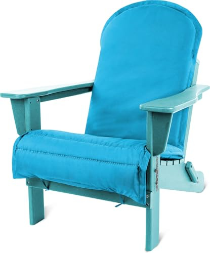 normani Faltbarer Adirondack Muskoka Gartenstuhl aus recyceltem Material - Gartensessel mit passender Auflage - Klappbarer Outdoor Stuhl Türkis Einheitsgröße