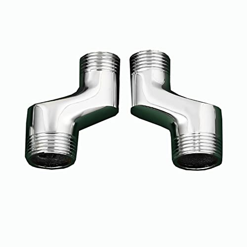 BiaoTeng S Adapter Duscharmatur,Adapter 3/4 Zoll Auf 1/2 Zoll Messing,S-Anschluss FüR Wandarmaturen,Verstellbare Schwenkarm VerläNgerungsarm,Chrom B