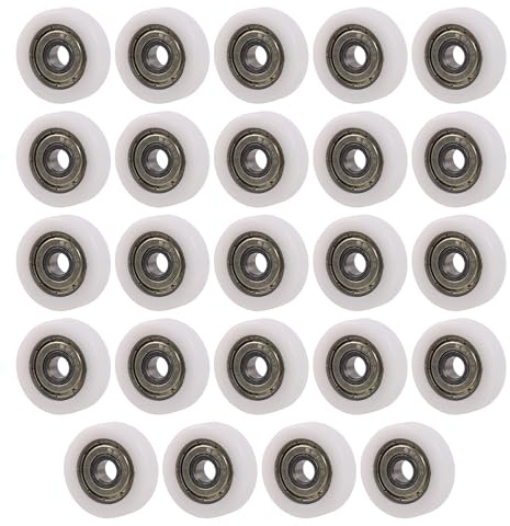 CNBTR Führungsrolle, Kugellager, flach, kunststoffbeschichtet, 6 x 26 x 8 mm, Weiß, 24 Stück