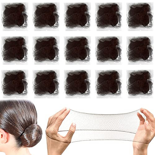 Sularpek Retine per capelli invisibili, 35 pezzi, marroni, per chignon, per ragazze, con bordo elastico riutilizzato, per chignon da donna, per donne e ragazze, ballerine, catering