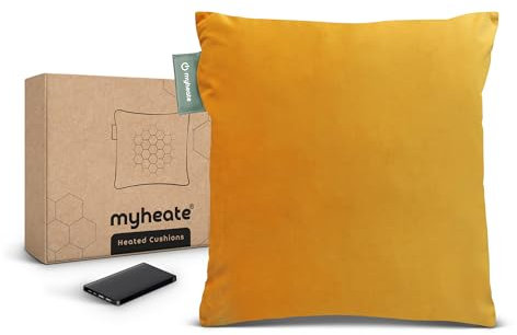 Myheate Heizkissen Kabellos, Wärmekissen Elektrisch mit Akku, USB Wiederaufladbar, Infrarot Technologie, Heizkissen Rücken mit 3 Heizstufen, Samt