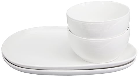 Creativity Home Soup Bowl and Sandwich Plate Combo, 13.8 oz Soup Bowl with 10.9 Ceramic Plate - Soup/cereal bowl set for breakfast, bread, dip bowl - Microwave, dishwasher safe