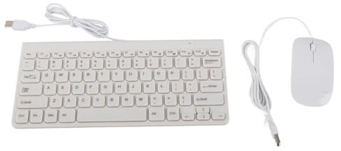 Beufee Ensemble Clavier Et Souris Filaire, Clavier Numérique USB Plug-and-Play, Pieds Inclinables Réglables, Souris Optique Filaire, Clavier Et Souris USB Ergonomiques Filaires(Blanc)