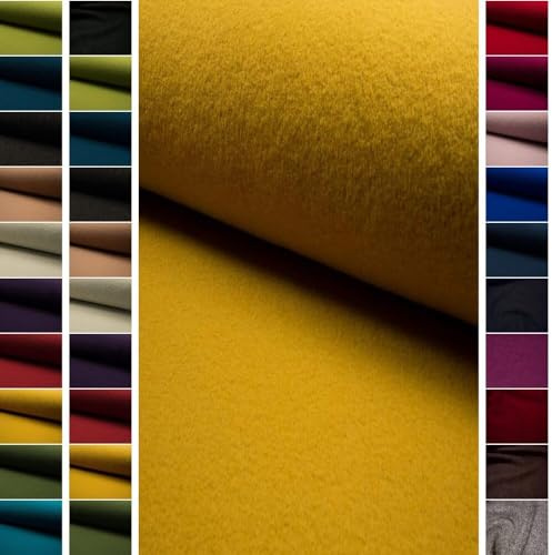StoffBook Ocker Walklodenstoff Walkloden Wollwalk für Bekleidung und Mäntel | Franst nicht aus und hochwertig, Stoff für Bekleidung, Mäntel und Näharbeiten, Kochwolle und Wollfilz