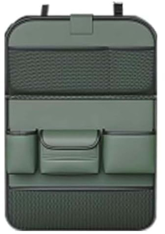 Car Backseat Organizer For Toyota Runner Sequoia RAV4 Highlander Urban Cruiser Hilux, Pu Leather Front Seat Back Organiser With Foldable Table Tray Accessories,D/Green