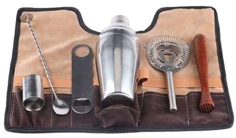 Vllentin Bolsa De Herramientas PortáTil para CóCtel,Bolsa CóCtel Enrollada,Bolsa De Transporte para Camarero De Bar,Multiusos,Multifuncional,para Vacaciones,Casas De Amigos,Camping,Picnics