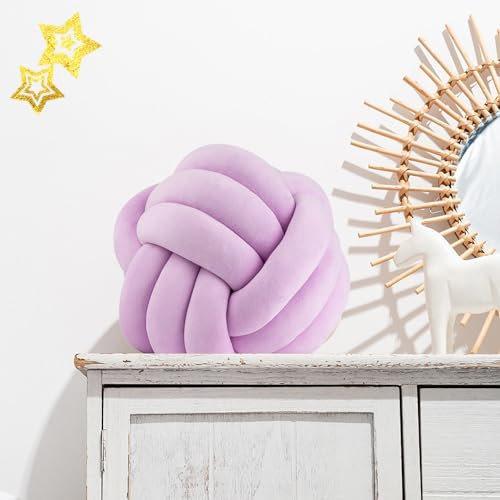 PromCaeruyn Knoten Ball Kissen ÄSthetik Deko Sofa Ballkissen Groß Flauschig Rund Zimmer Deko Clean Girl Handgewebt Knotenballkissen Heimdekoration(S,22cm)