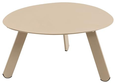 habeig Runder Gartenbeistelltisch aus Stahl, 74x60x36cm, Grau-Schwarz, Belastbar bis 25kg (Taupe, 55x46x28cm)