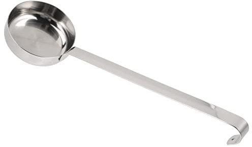 FONDOTIN Pizza Ladle Portion Control Stainless Steel with Flat Bottom and Deep Spoon Serving Spoon Easy to Clean for Pizza Sauce, Gravy and Juice for Restaurant and Coffee Shop Use