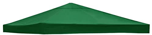 Tenda da sole di ricambio per gazebo 3 x 3 m, copertura impermeabile per il tetto del giardino, padiglione superiore, tenda verde monostrato, per campeggio ed eventi