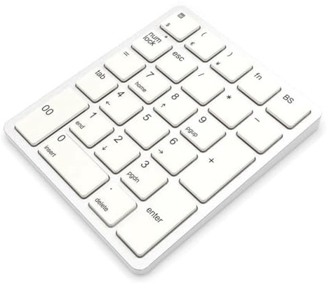 Steowsey Clavier numérique sans fil 2,4 GHz rechargeable pour ordinateur portable Blanc