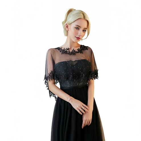 Proumhang Damen Hochzeits Chiffon Schals und Tücher Hochzeitsschleier Umhänge Braut- und Brautjungfern-Accessoires für Abschlussbälle & Partys Chiffon Stola Schals und Capes Einheitsgröße