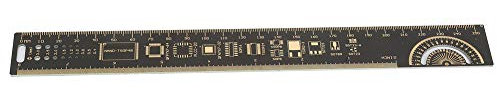 Regla de Placa de Circuito Impreso de 10 Pulgadas, Multifuncional con Medidores de ángulo y Tablas de Espaciado de Pin de IC para Ingenieros Electrónicos, Regla de la Placa de
