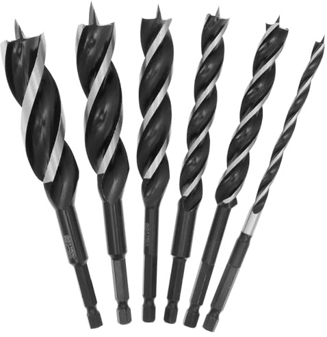 Schlangenbohrer, 6 mm, 1/4 Zoll, Schnellwechselschaft, 3-schneidig, Holzbohrer für weiches und hartes Holz, Kunststoff, Trockenbau, 6 mm, 10 mm, 12 mm, 16 mm, 20 mm, 22 mm