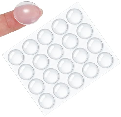 20 Pièces Tampons Porte en Silicone Transparent – HNR Butées Auto-adhésives pour Meubles, Tiroirs, Placards, Cuisines, Anti Bruit et Protection Murale (20×4mm)