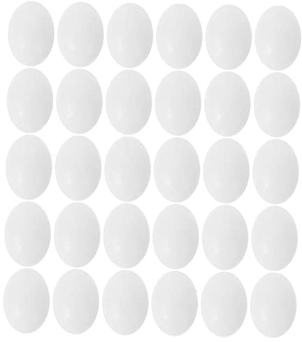 GALPADA 30pcs Solid Plastic Pigeon Bird Eggs Set for Tricking Birds to Stop Laying Dummy Solid Egg Simulation for Breeding in Aviaries and Cages
