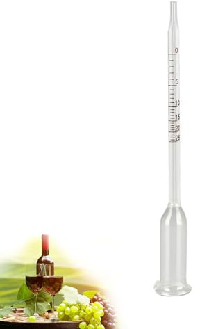 Lumi Zenva Vinometer aus Glas – 0 bis 25 % Alkoholgehalt – Präzises Messgerät für Wein & Likör – Ideal für Hobbybrauer und Weinliebhaber – Robuste Ausführung aus hochwertigen Materialien