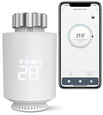 Heizkörperthermostat, Smart Thermostat, Programmierbar Heizungsthermostat Unterstützen Alexa, Google Home Sprachsteuerung und Smart Life App Fernbedienung, Einfache Installation, Smart Home (1 Stück)