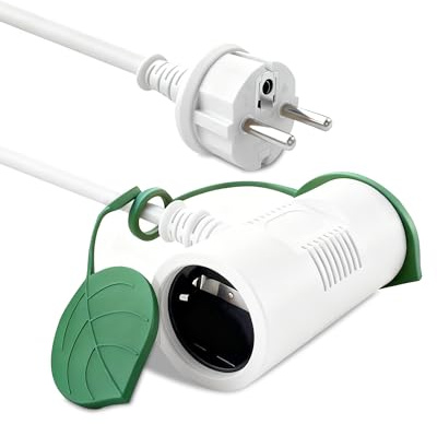 XINWANG Prolunga Esterna 20m IP44 H05VV-F, Bianco 2 Prese Schuko | Cavo H05VV-F 3G1,5mm² con 2 prese Schuko protette per uso esterno temporaneo in giardino, terrazza e fai da te