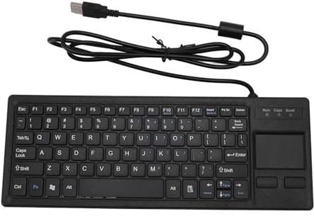 Cuifati Tastiera Touch Sottile Tastiera Touch Compatta Sottile con Touchpad Integrato, Tasti a Forbice Tipo X e Hub USB per Ambienti Industriali PC Laptop