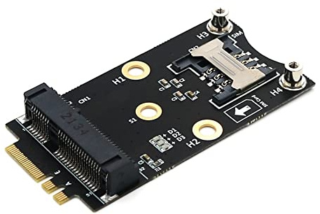 Agmoctz Adaptador WiFi M.2 Mini Tarjeta de Red InaláMbrica PCIE una M2 NGFF Key A+E WiFi Card Raiser con Ranura para Tarjeta SIM