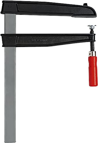 BESSEY Temperguss-Schraubzwinge TGN40T25, Spannweite 400 mm Ausladung 250 mm, Große stabile Vollprofilschiene mit Riffelung, Gewicht 4,42 Kg