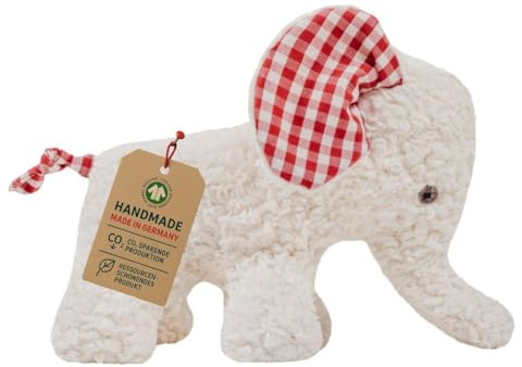 Efie Bio Plüschtier Elefant – Babyspielzeug – Schmusetier aus Bio-Baumwolle (kbA), GOTS zertifiziert, Greif- & Kuscheltier ab Geburt, 100 % Made in Germany