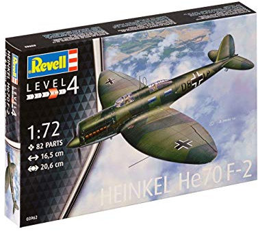 Revell Modellbausatz Flugzeug 1:72 - Heinkel He70 F-2 im Maßstab 1:72, Level 4, originalgetreue Nachbildung mit vielen Details, RV03962