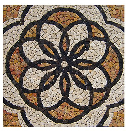 RO-002 90 x 90 cm Marmor Rosone mediterran Einleger Mosaikfliesen Bild Dekoration Stein-Mosaik Fliesen Lager Verkauf Herne NRW
