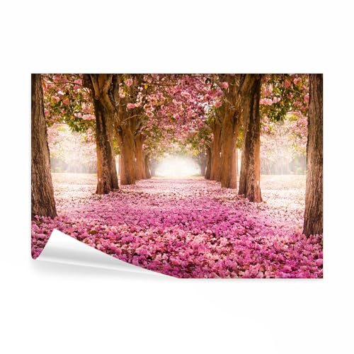 decomonkey Fotomural Bosque Flores paisaje rosa 350x256 cm | Mural fotográfico, papel pintado mural, diseño 8