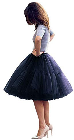 Damen Tüllrock Prinzessin Falten Rock Petticoat Unterrock 50er Jahre KrinolineTutu Organza Petticoat Ballettrock Unterrock Pettiskirt Mode Kleid net Petticoat Skirt Crinoline Vintage Retro