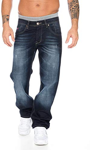 Rock Creek Jeans Herren Hose Straight Cut Gerades Bein Denim M30 | Klassische Herrenjeans mit geradem Schnitt, lange Jeanshose und Herrenhose für Alltag, Freizeit, Büro und Casual-Looks