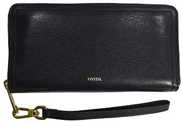 Fossil Portafoglio da Donna Logan, Pochette con zip in Pelle/Poliuretano Nero 19,7 cm L x 1,9 cm L x 10,2 cm H SL7831001