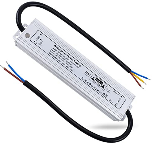 REYLAX LED Trafo 12V Wasserdicht 30W 2,5A Treiber Gleichstrom Netzteil | IP67 Trafo 230V auf 12V LED Driver Konstantspannung Transformator Niedervolt Trafo Schaltnetzteil für Außen Led Streifen