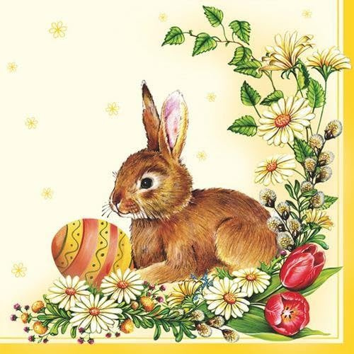 20 Servietten Hase an Fr?hlingsbord?re | Fr?hling | Ostern | Tischdeko 33x33cm